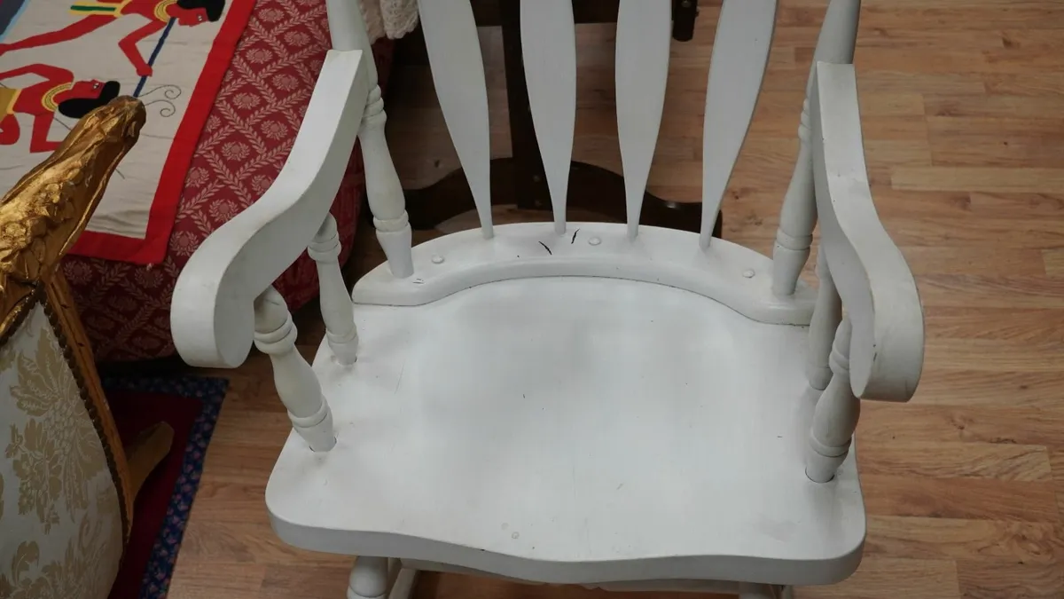 Vintage High-Back Rocking Chair - Image 4
