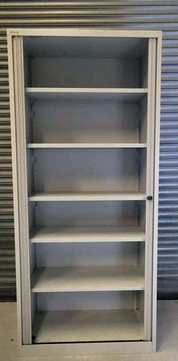 Extra Tall Bisley Tambour Units With Keys. - Image 2