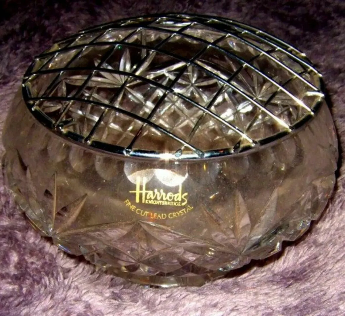 Vintage Harrods Crystal Rose Bowl - Image 1