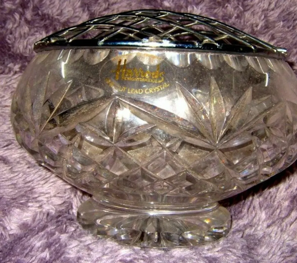 Vintage Harrods Crystal Rose Bowl - Image 2