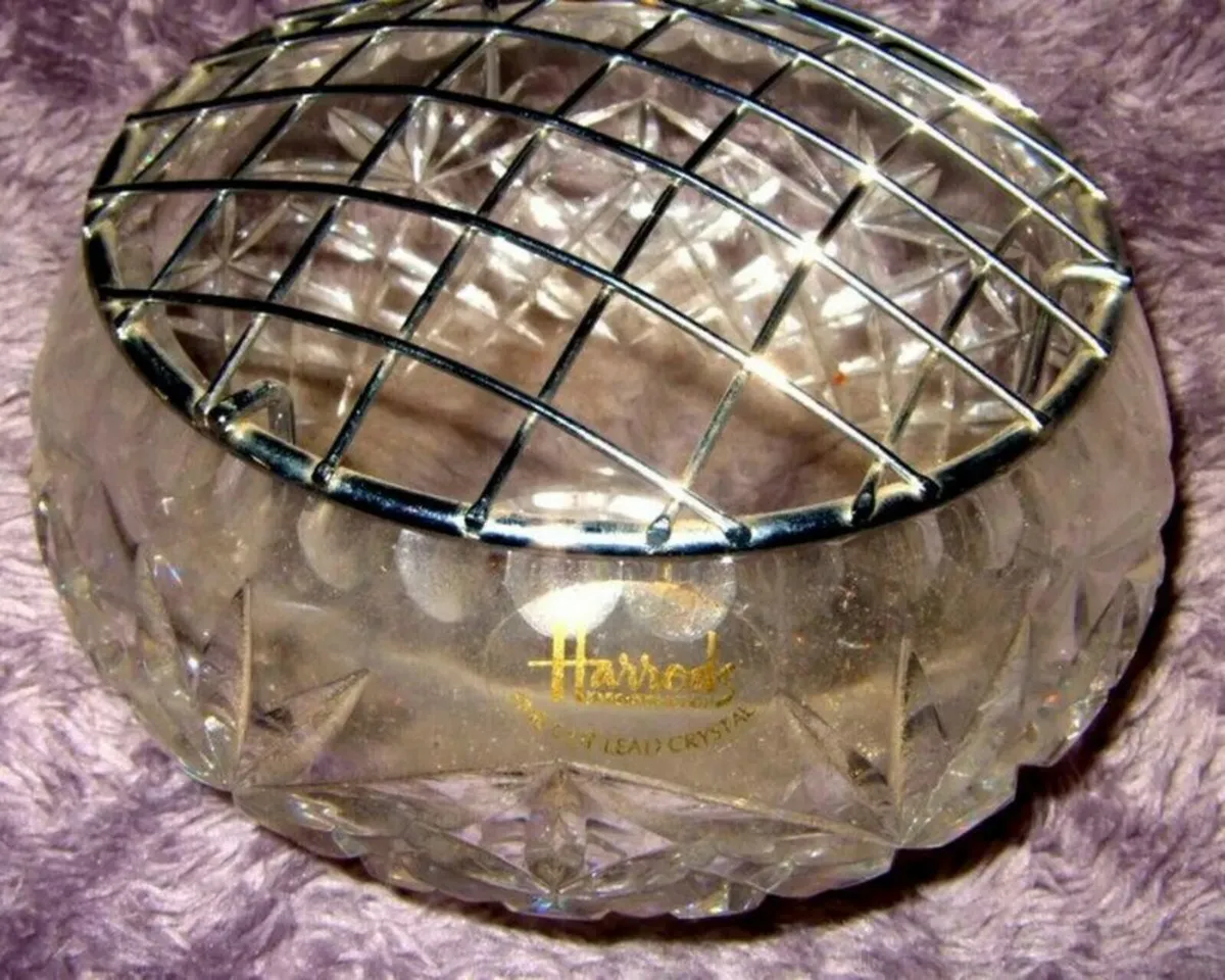Vintage Harrods Crystal Rose Bowl - Image 4
