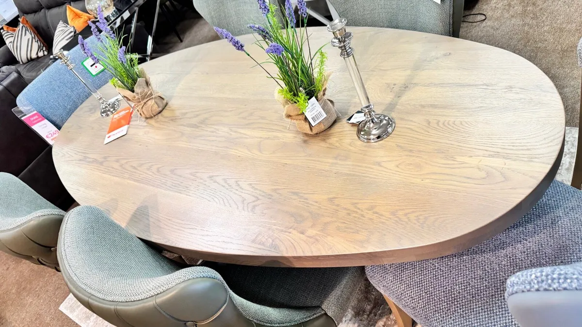 Oak Oval Dining Table Ex Display Model - Image 2