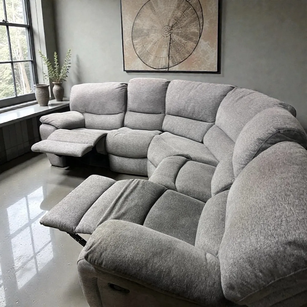 Large light grey corner sofa - Image 1
