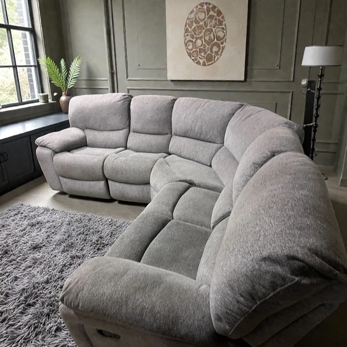 Large light grey corner sofa - Image 4
