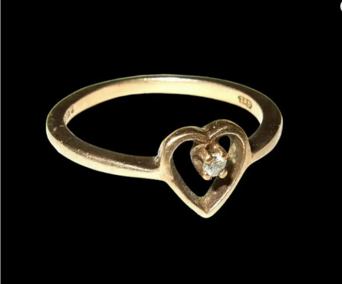 Vintage 9ct Hallmarked Diamond Suspension Ring - Image 2