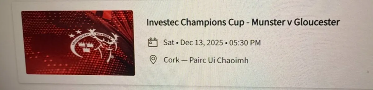 Munster v Gloucester (Cork Game)