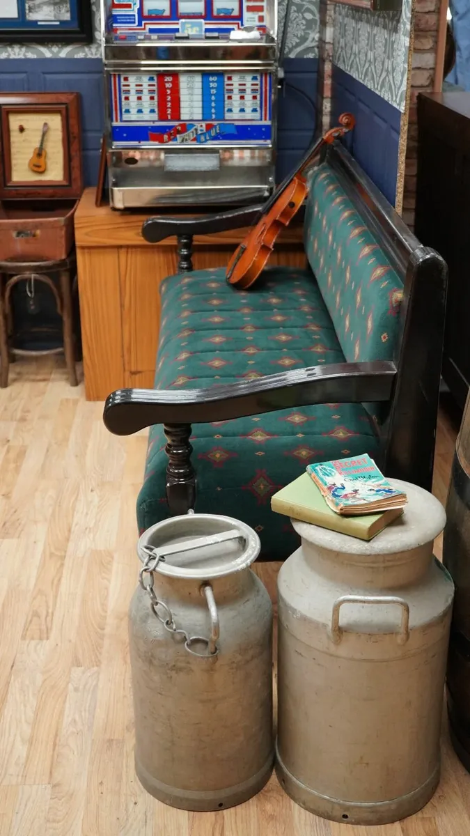 Snug Vintage Irish Pub Bench - Image 2