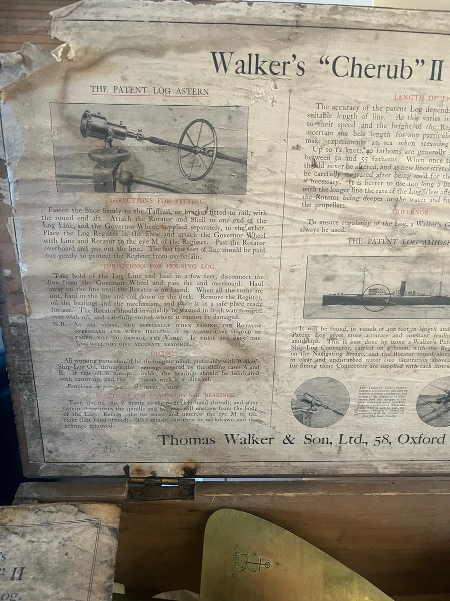 Antique Rare Walkers Cherub II Ships Log - Image 2