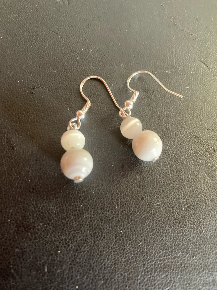 Sterling Silver grey aventurine earrings - Image 1