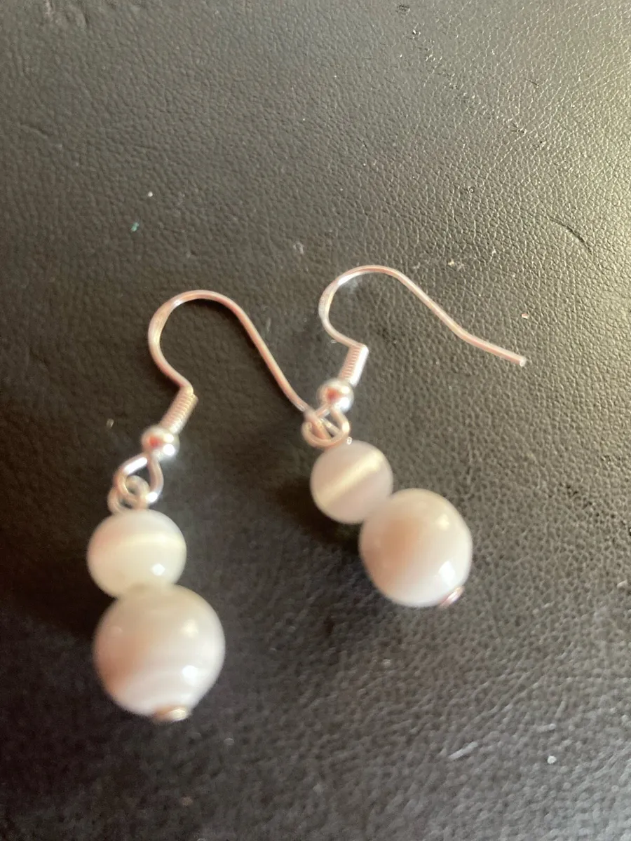 Sterling Silver grey aventurine earrings - Image 2