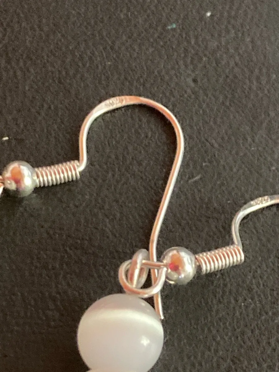 Sterling Silver grey aventurine earrings - Image 4