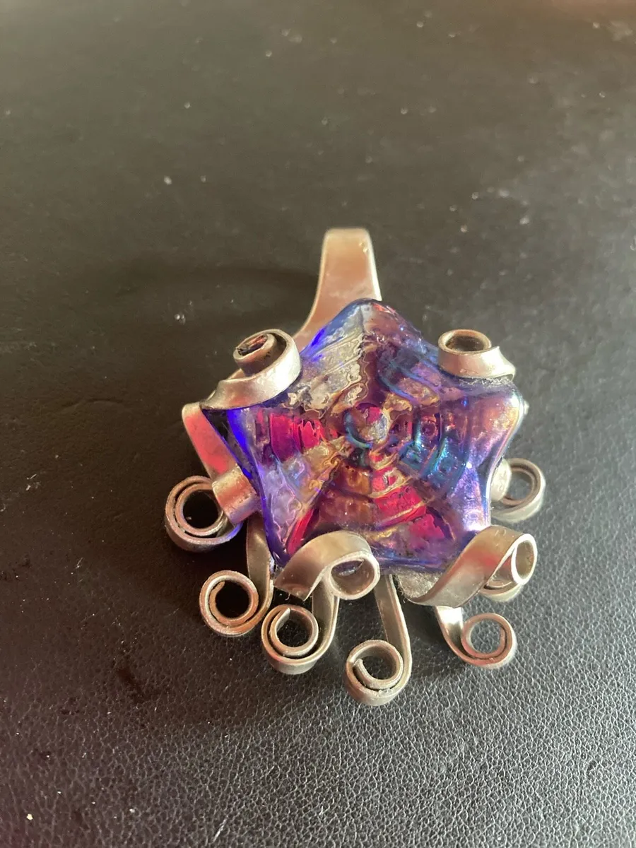 Handmade pendant with purple/blue stone - Image 1