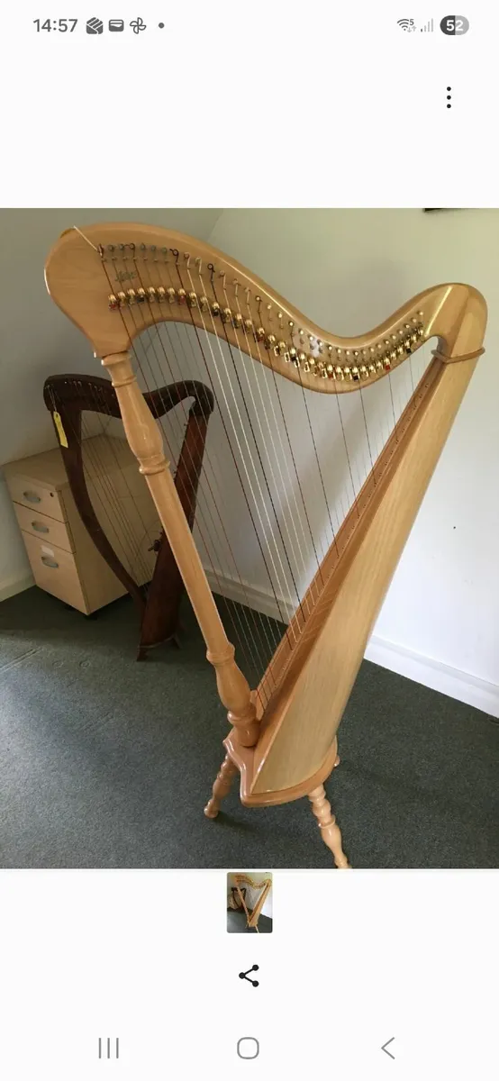 Harp  Hempson 34 String Lever Harp - Image 2