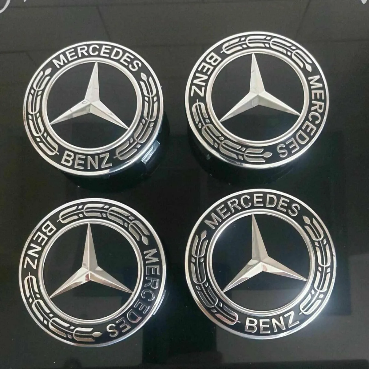 Mercedes Centre Caps (Black) FREE POST