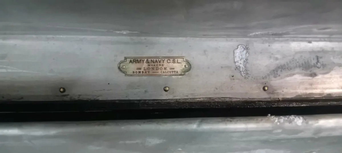 Large Antique Army And Navy Military Trunk - Image 2