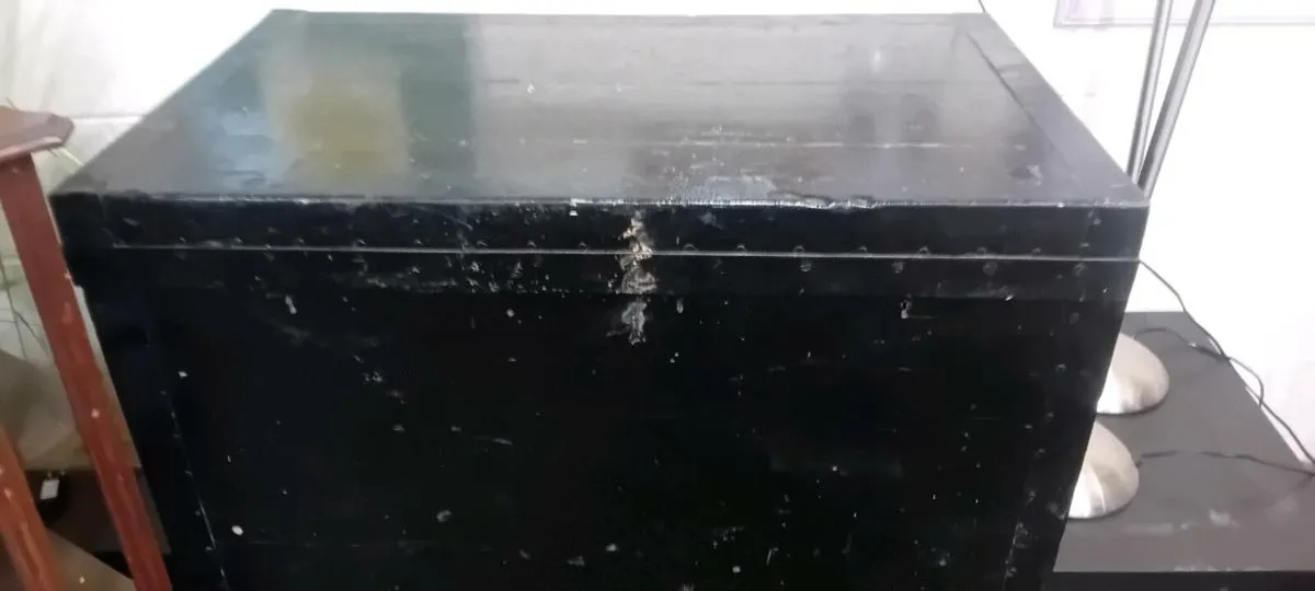 Large Antique Army And Navy Military Trunk - Image 3