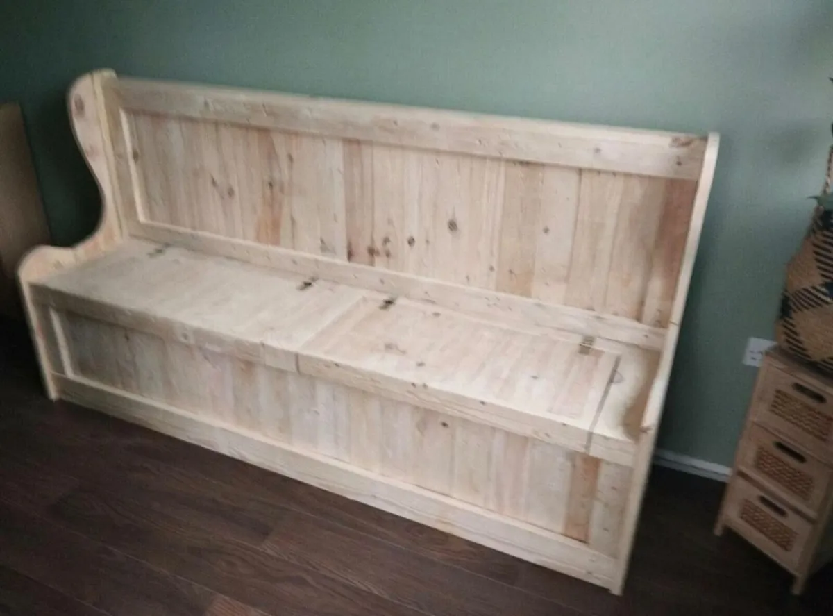 Handmade rustic banquet seating - Image 4