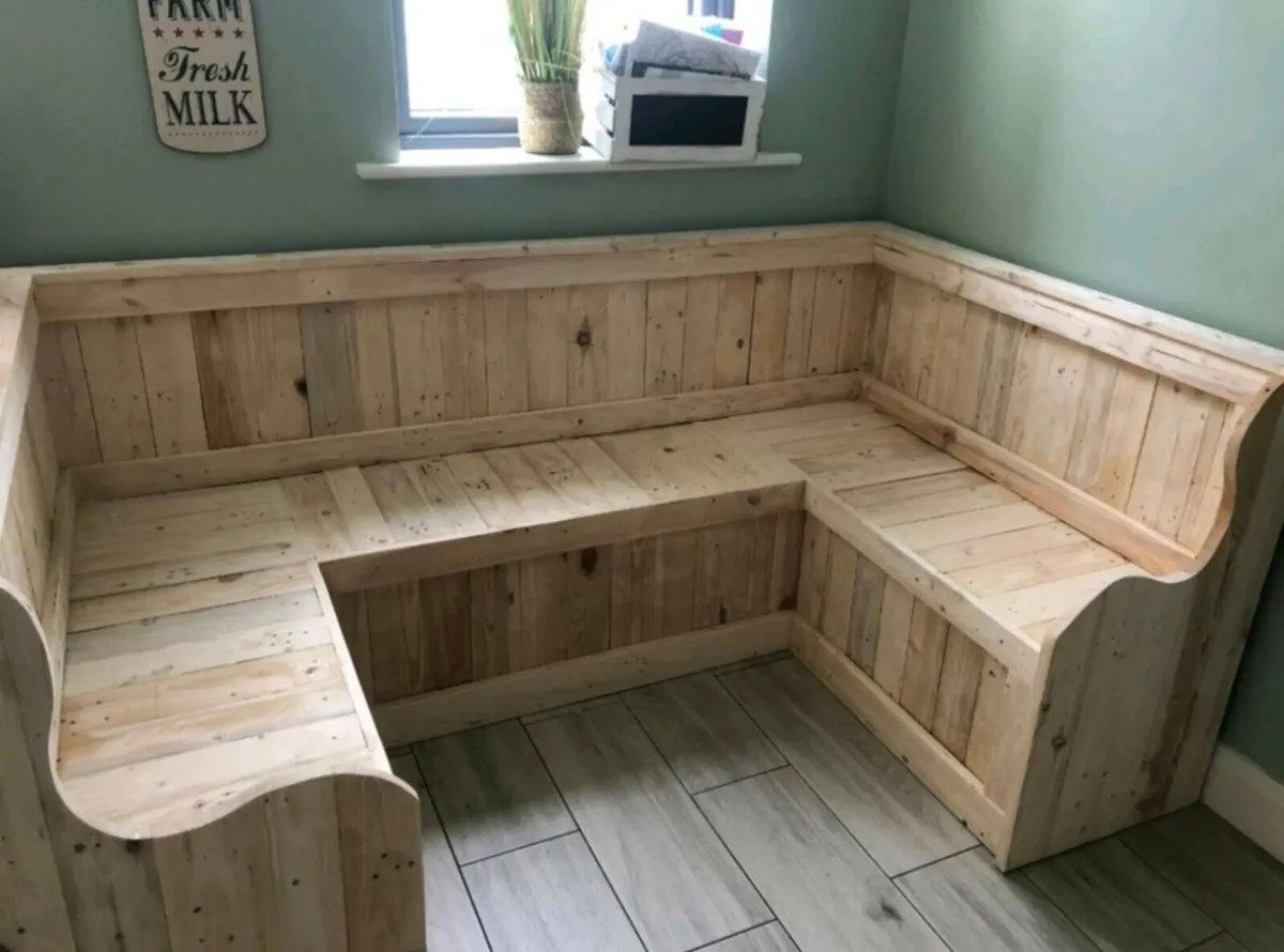 Handmade rustic corner seating - Image 2