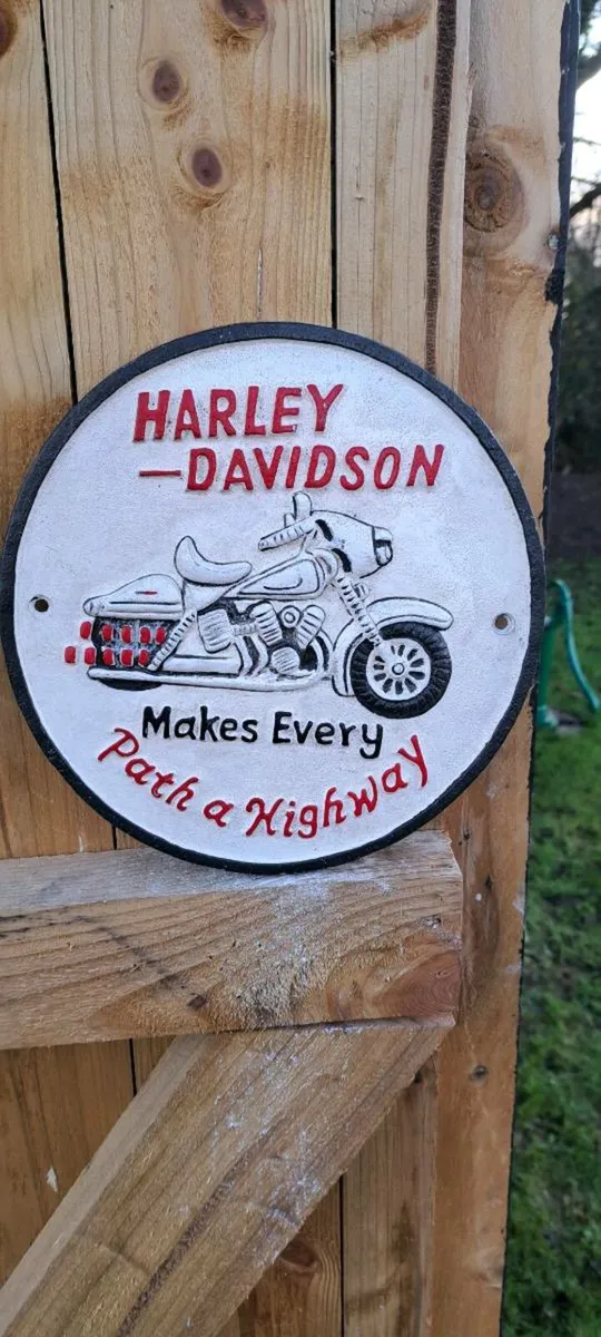 Harley Davidson cast iron sign