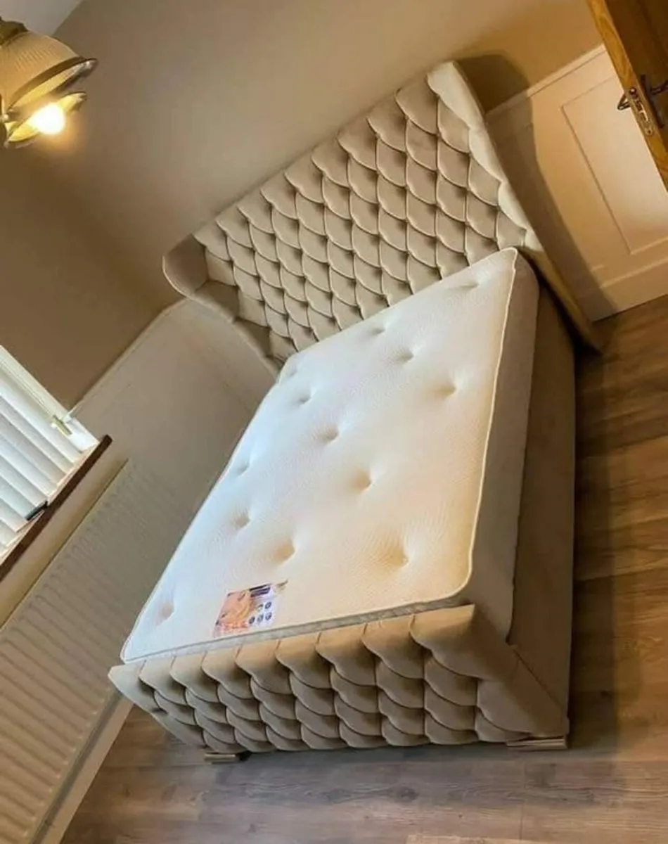 Double/ King Size Bed Frame With Mattress - Image 1