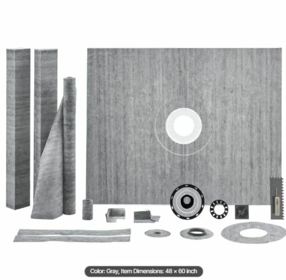 Shower Curb Kit, 1219x1524mm Shower Pan Kit - Image 1