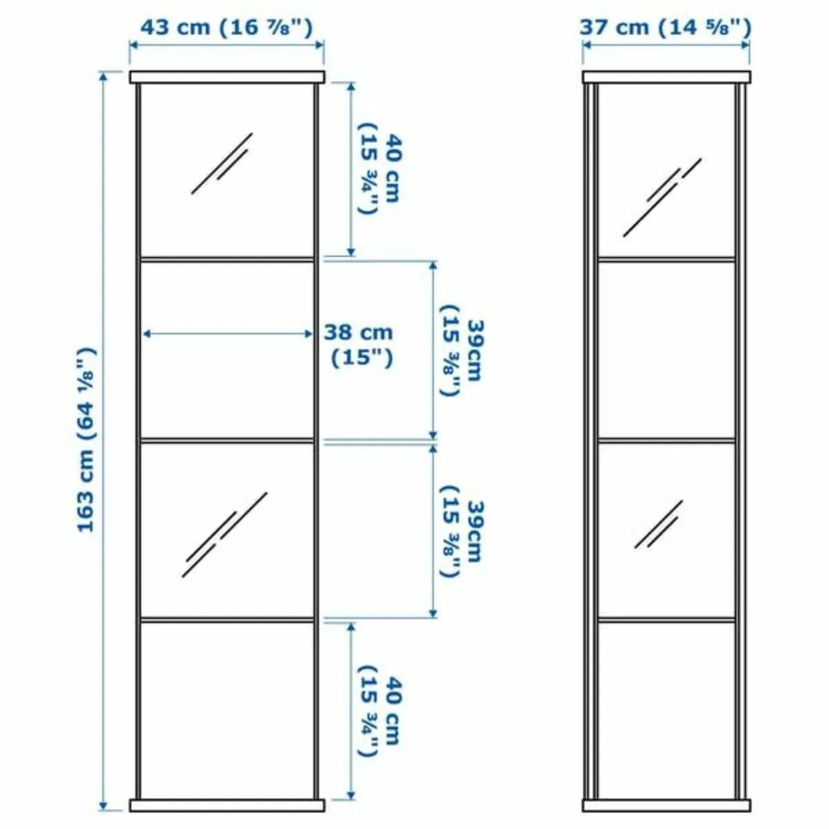 2 Ikea Detolf glass Display cabinets - Image 4