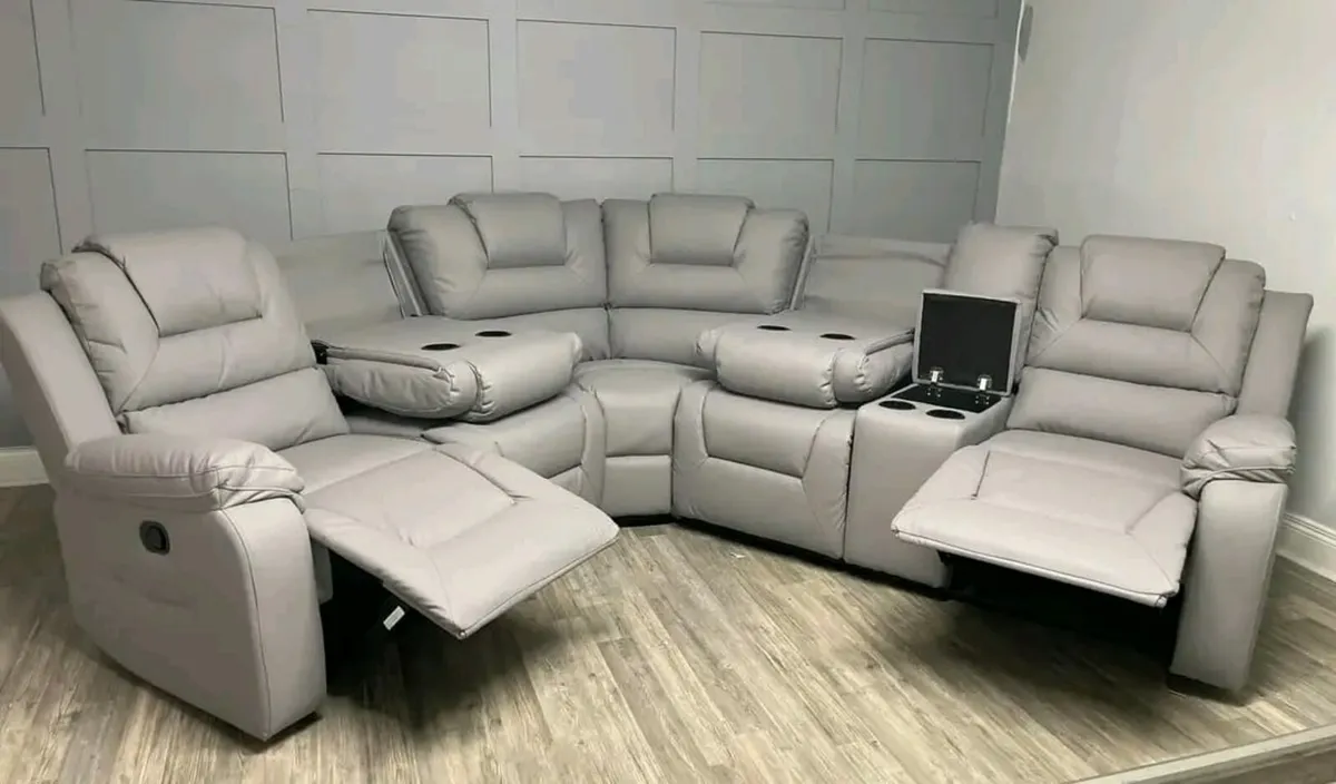 Axel Leather Manual Recliner Sofa - Image 2