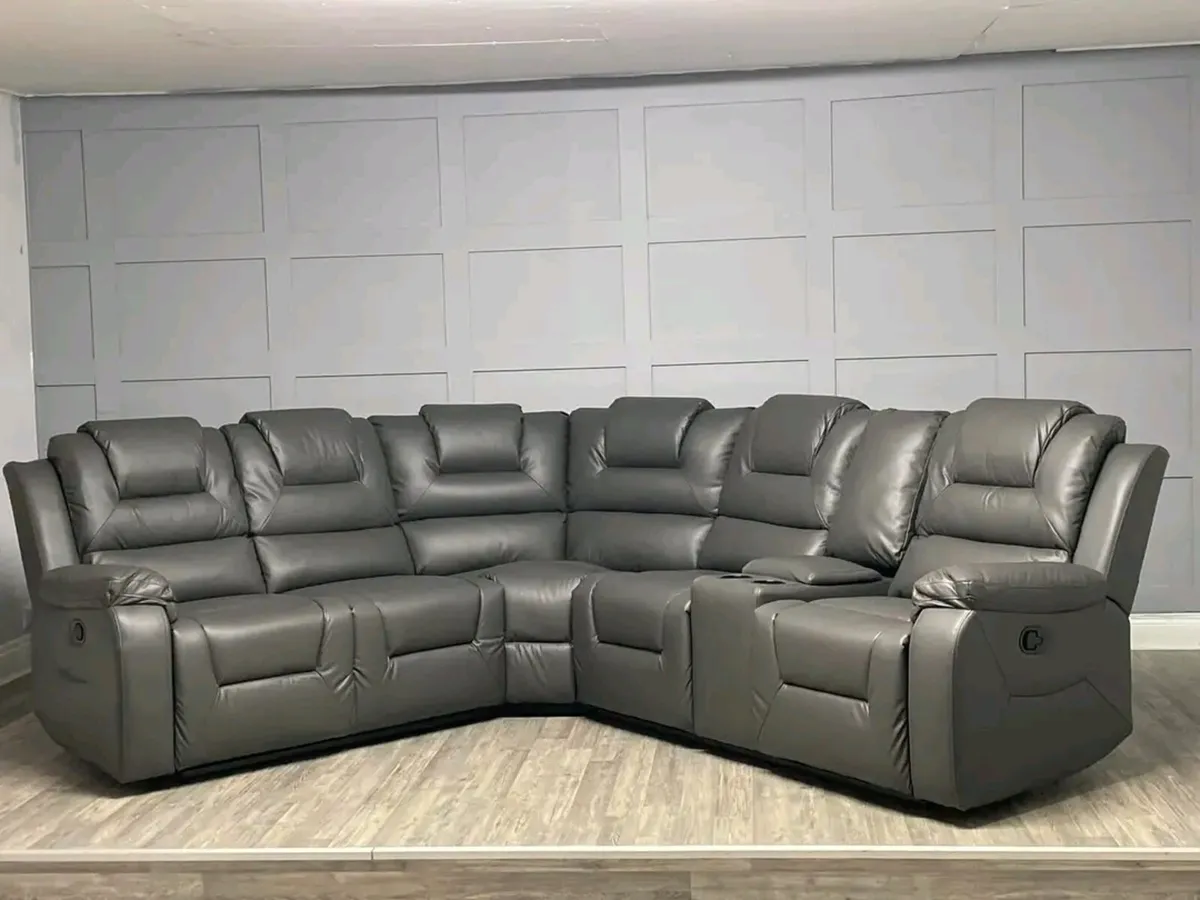 Axel Leather Manual Recliner Sofa - Image 4