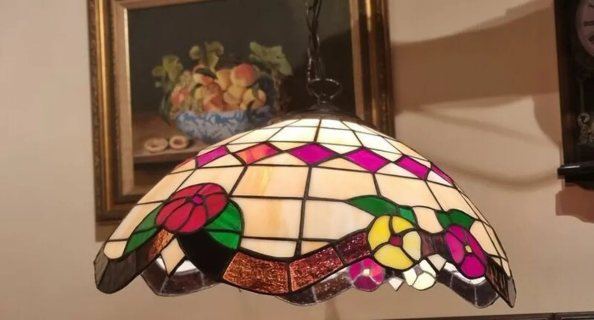 Tiffany Style Ceiling Pendant Lamp 18" Wide Shade - Image 2