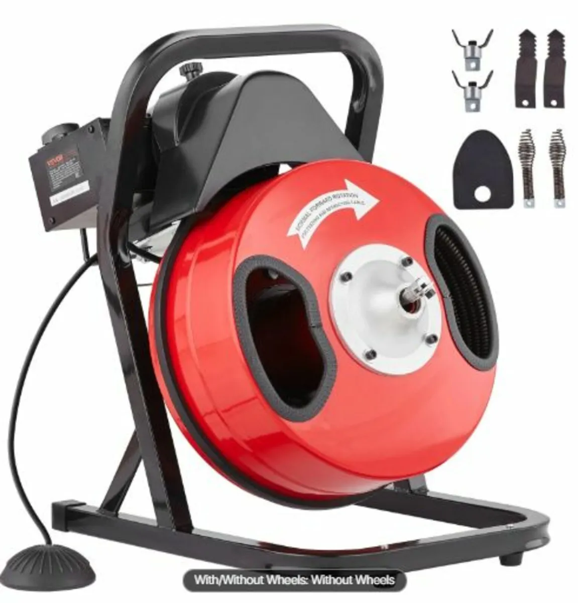 Drain Cleaner Machine 50FT x 1/2 Inch, Manual Feed - Image 1