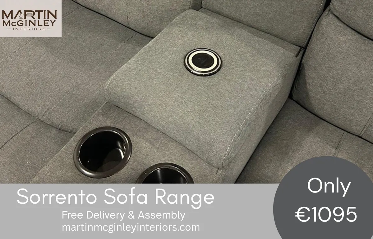 New Sorrento Fabric Electrical Recliner Sofa Set - Image 4