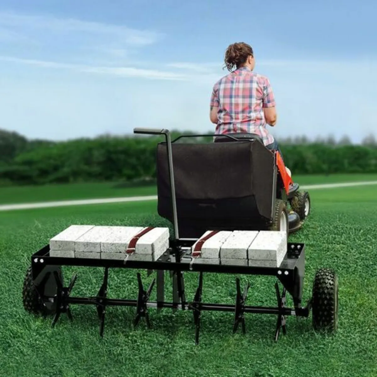 Lawn aerator Ride on Mower 40" Tow Behind Plug Aer - Image 3
