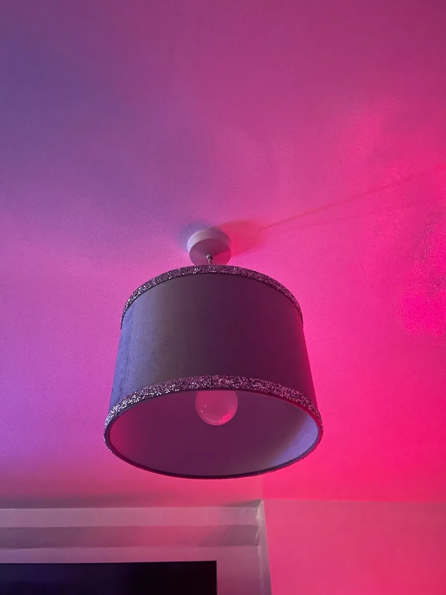 2x Grey Velvet Lamp Shades - Image 2