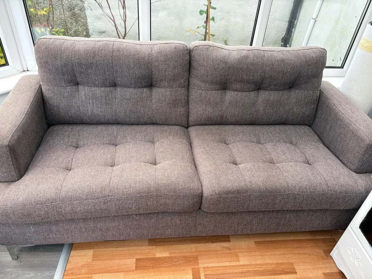 2 seater modern brown couch x 2