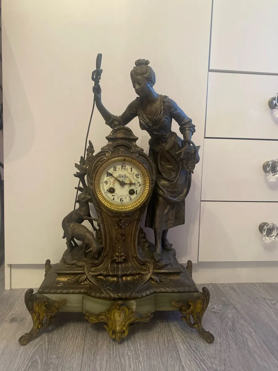 Brass antique clocks heavy - Image 2