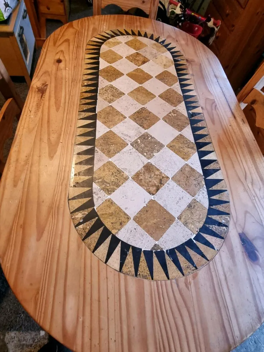 Solid wood table and chairs - Image 2