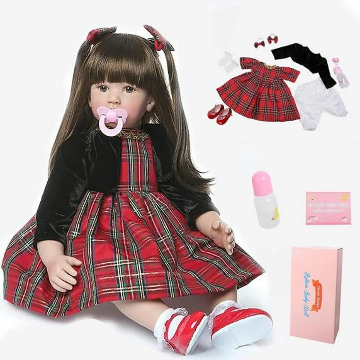 Reborn Toddler Girl Doll 24 inch 60cm Soft Silico - Image 1