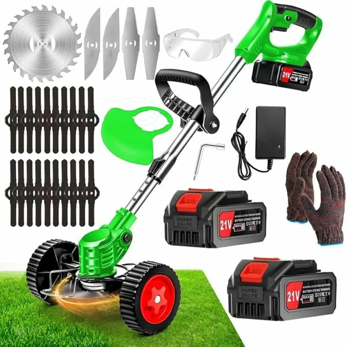 21V Cordless Strimmer Adjustable Garden Grass Cut - Image 4