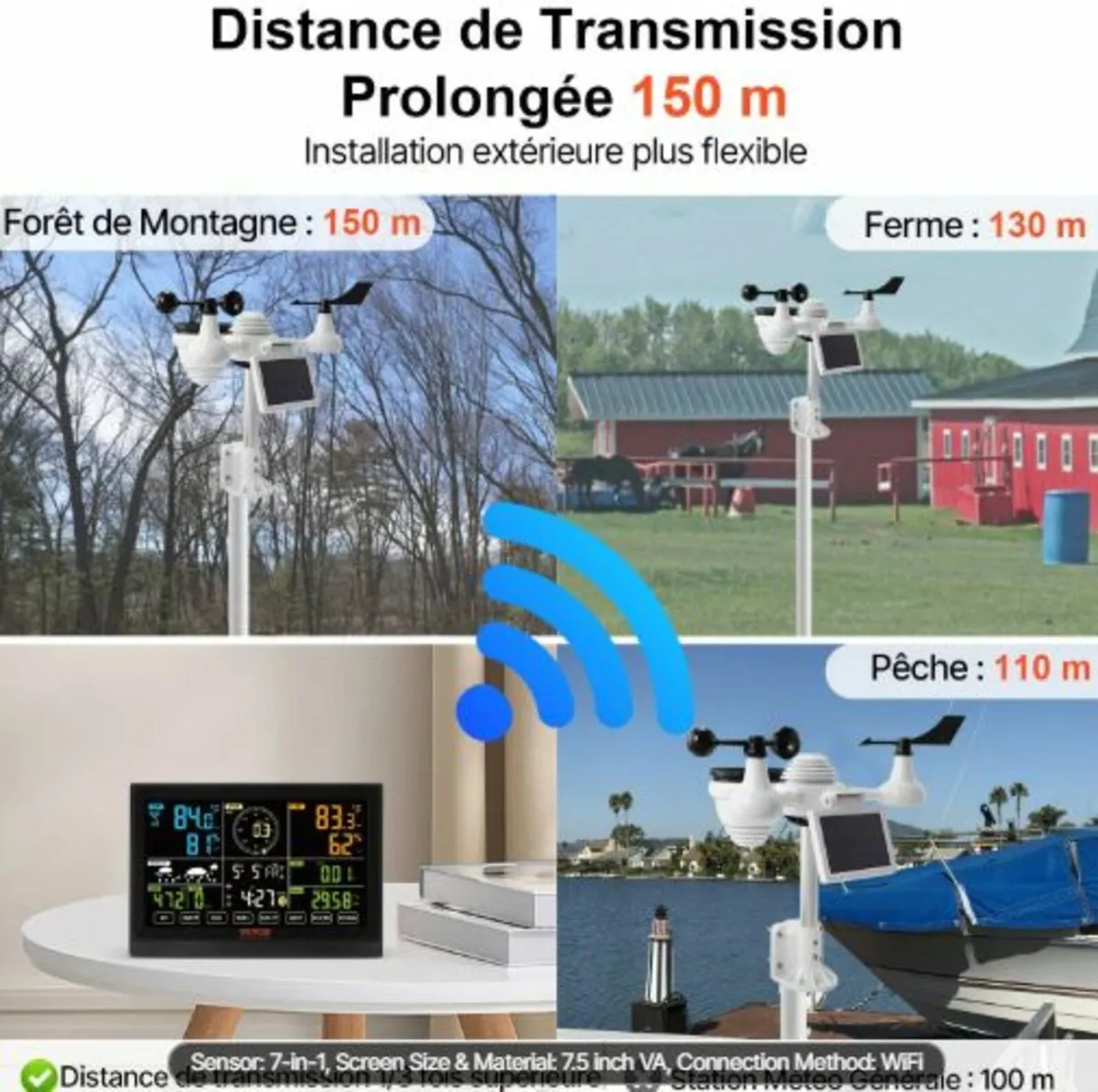 7-in-1 Wi-Fi Weather Station, 19.1 cm (7.5-inch) - Image 3