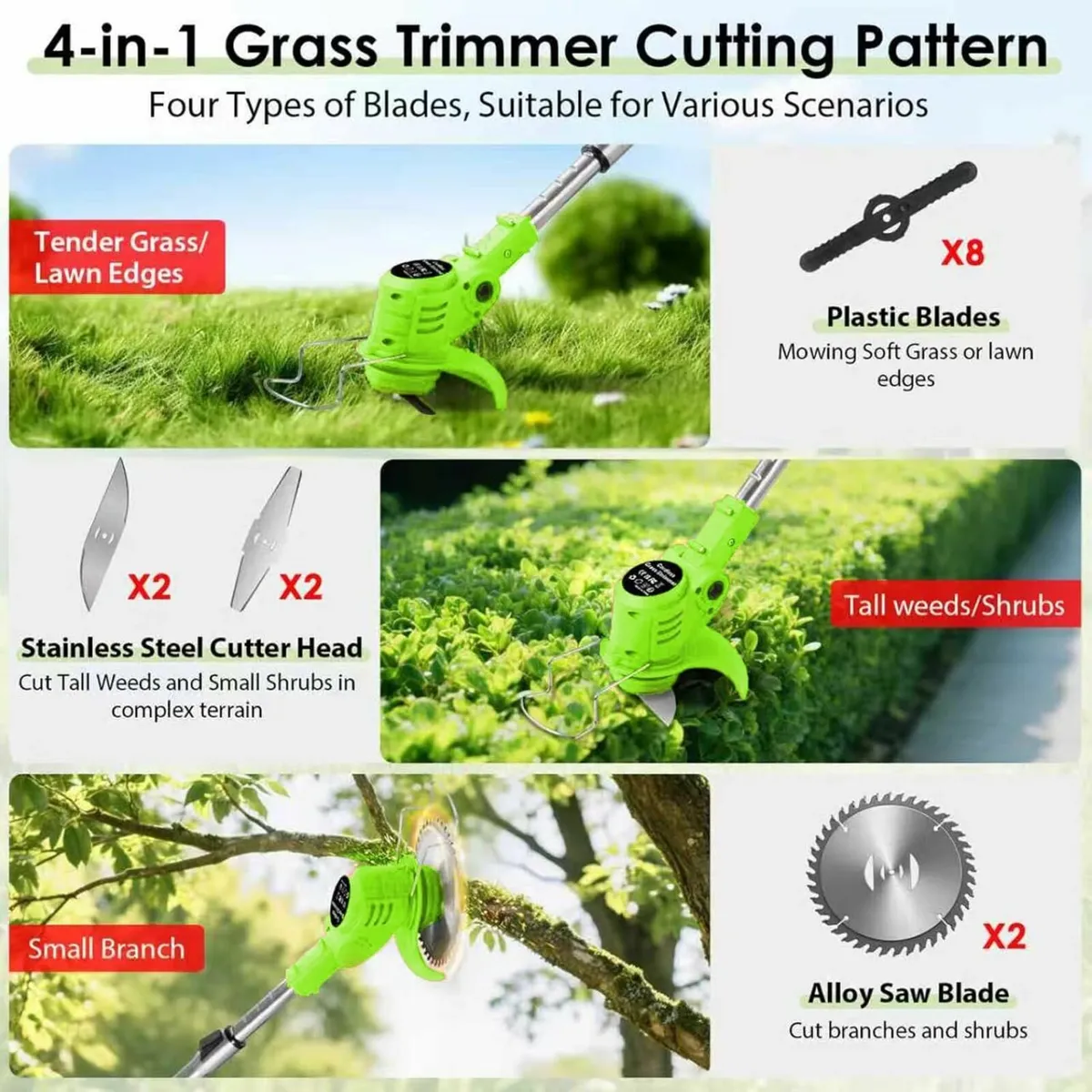 Garden Electric Cordless 21v Grass Strimmer - Image 4