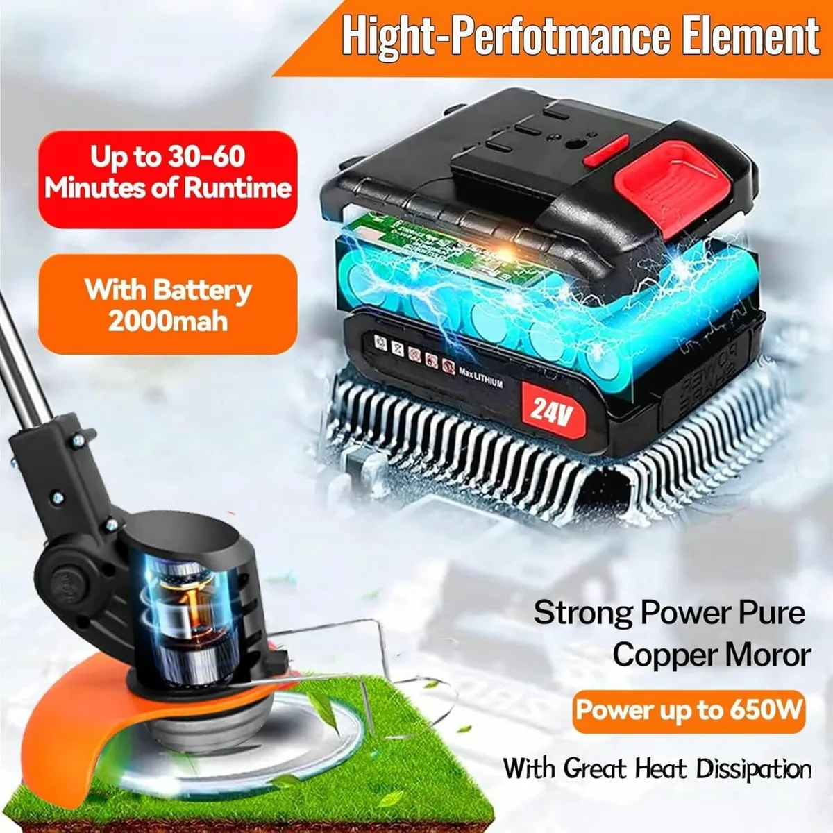 Garden Strimmer Metal Blades Cordless Strimmer - Image 2