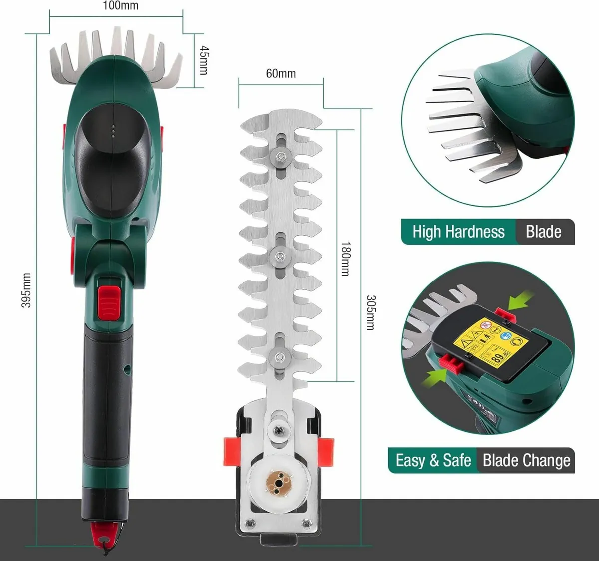 Cordless Grass Shear Hedge Trimmer 7.2V, 2 in 1 - Image 4