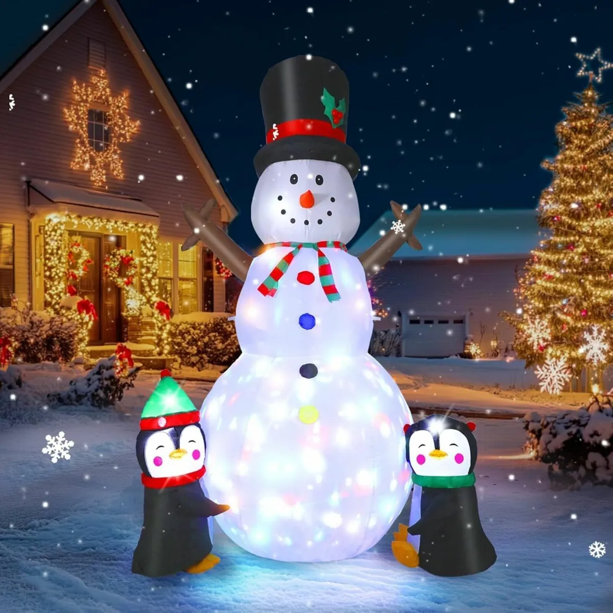 2.44m inflatable snowman christmas decorations - Image 1