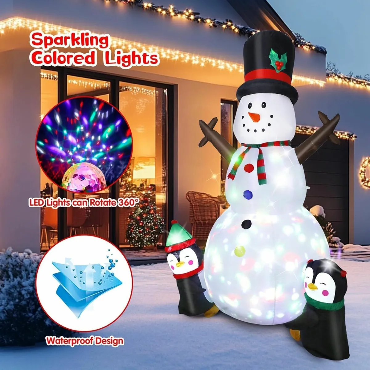 2.44m inflatable snowman christmas decorations - Image 2