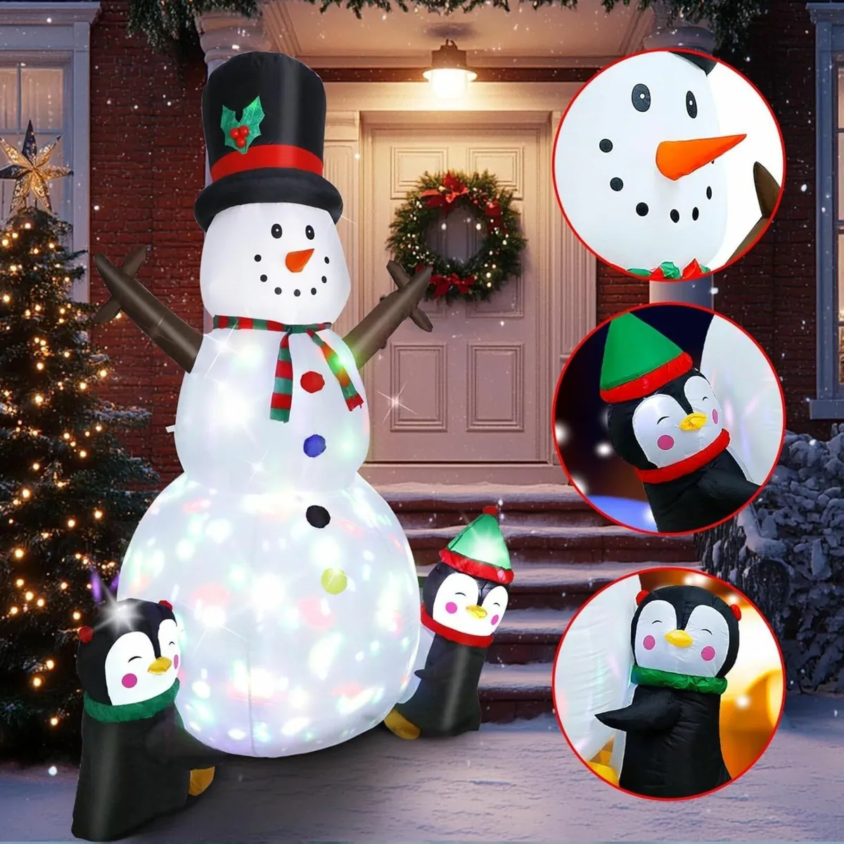 2.44m inflatable snowman christmas decorations - Image 3