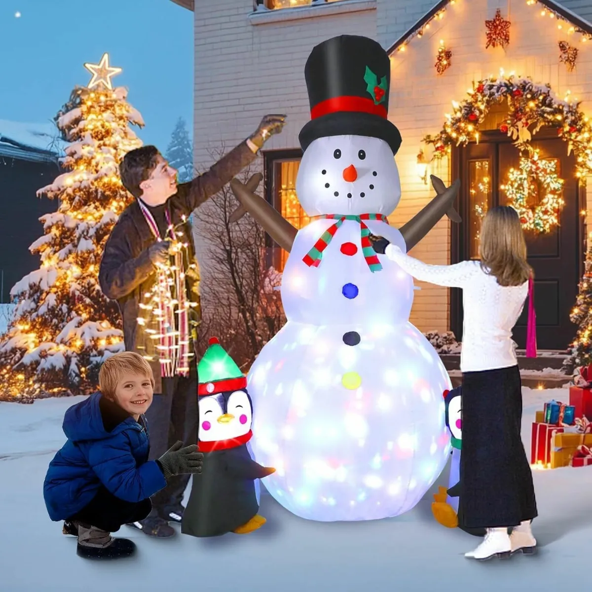 2.44m inflatable snowman christmas decorations - Image 4
