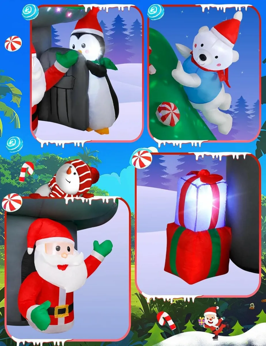 213cm/7FT Inflatable Mushroom House Christmas - Image 2