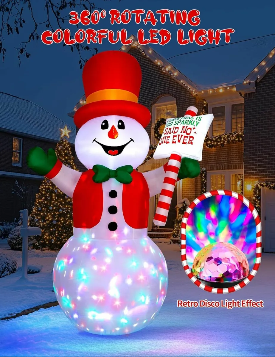 244cm/8FT Inflatable Snowman Outdoor Christmas - Image 1