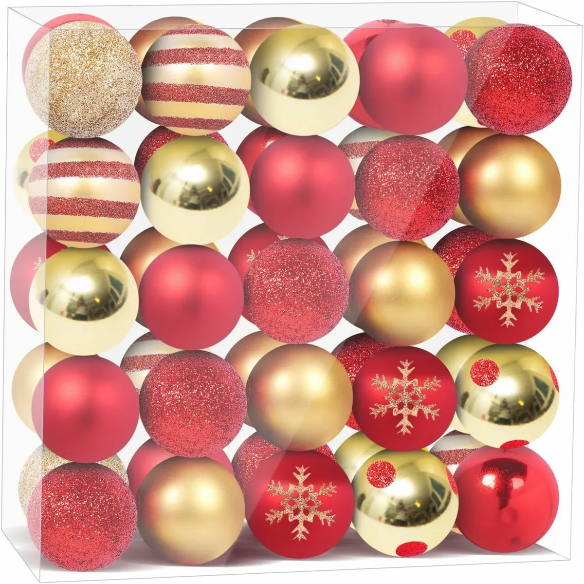 Christmas Tree Baubles Set, Norvens 50 Pcs - Image 1