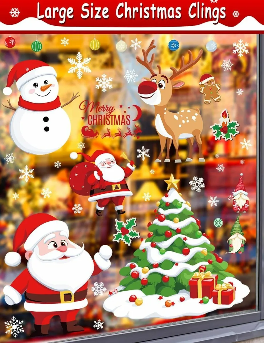 9 Rolls Extra Large Christmas Window Stickers - Image 2